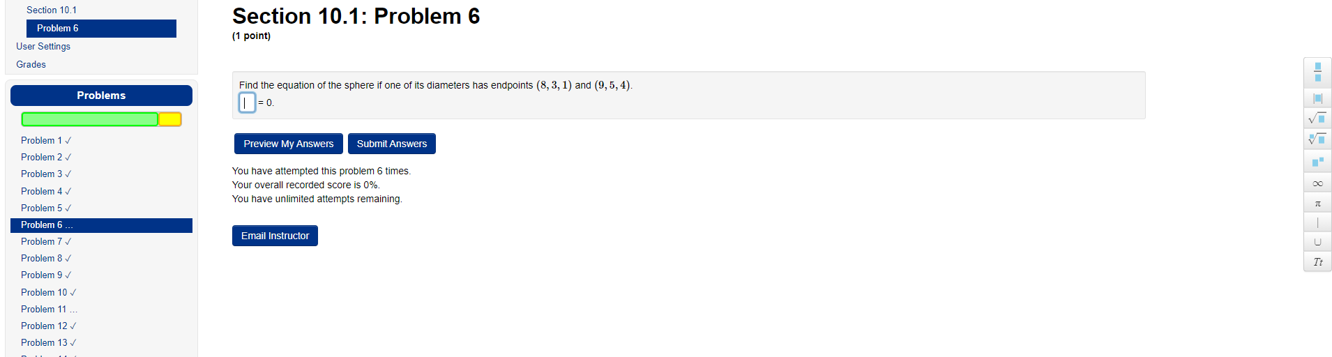 Solved Section 10.1 Section 10.1: Problem 6 Problem 6 (1 | Chegg.com