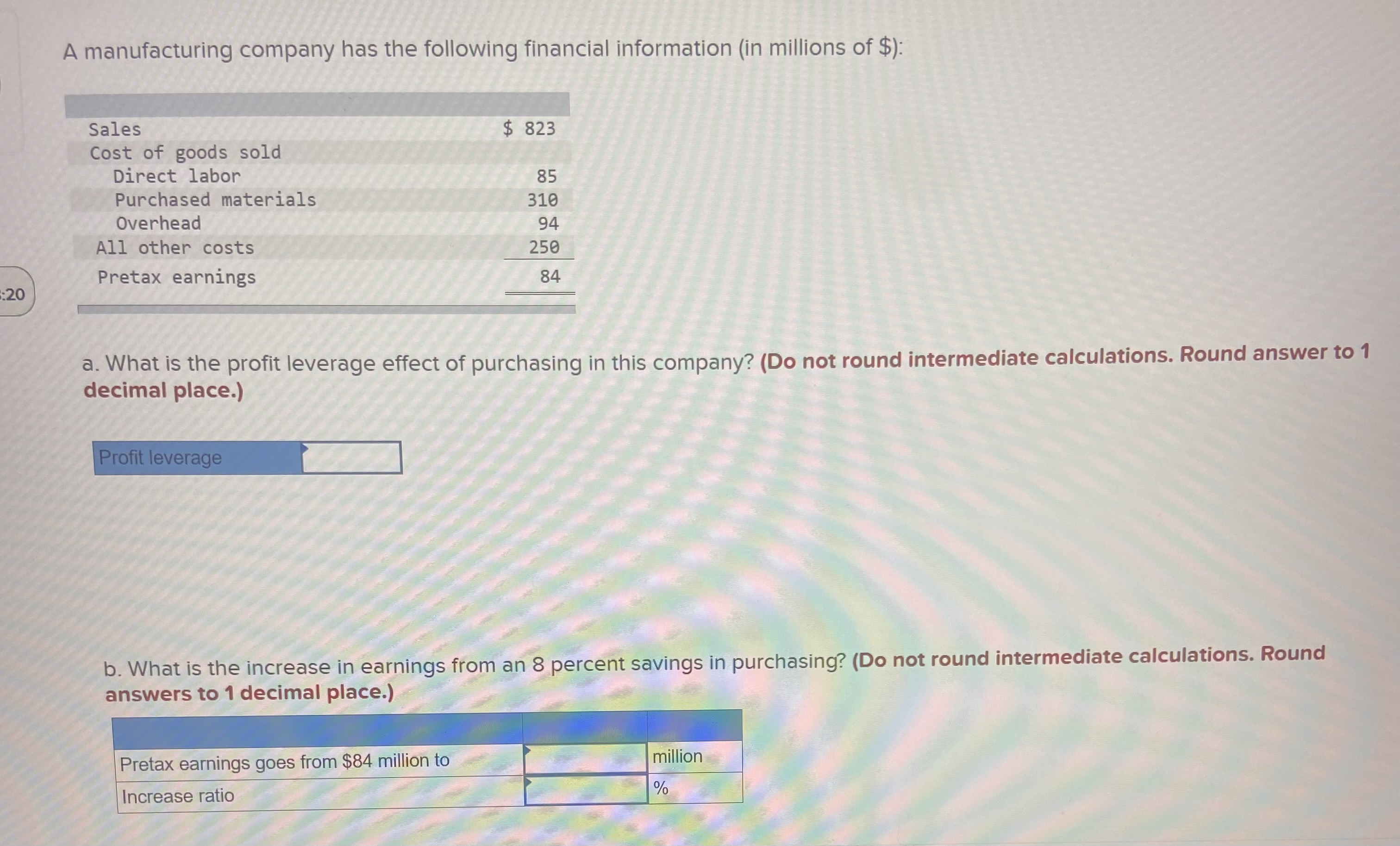 Solved A Manufacturing Company Has The Following Financial | Chegg.com