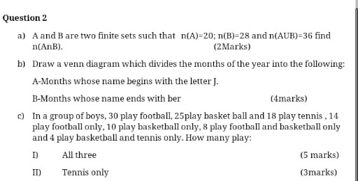 Solved Question 2 a) A and B are two finite sets such that | Chegg.com