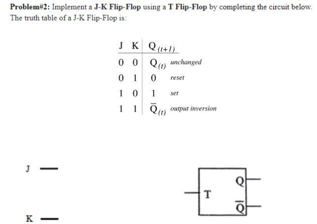 Solved Problem#2: Implement A J-k Flip-flop Using A T 