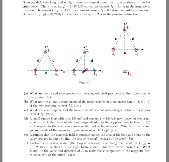 Solved Three Parallel, Very Long, And Straight Wires Are | Chegg.com