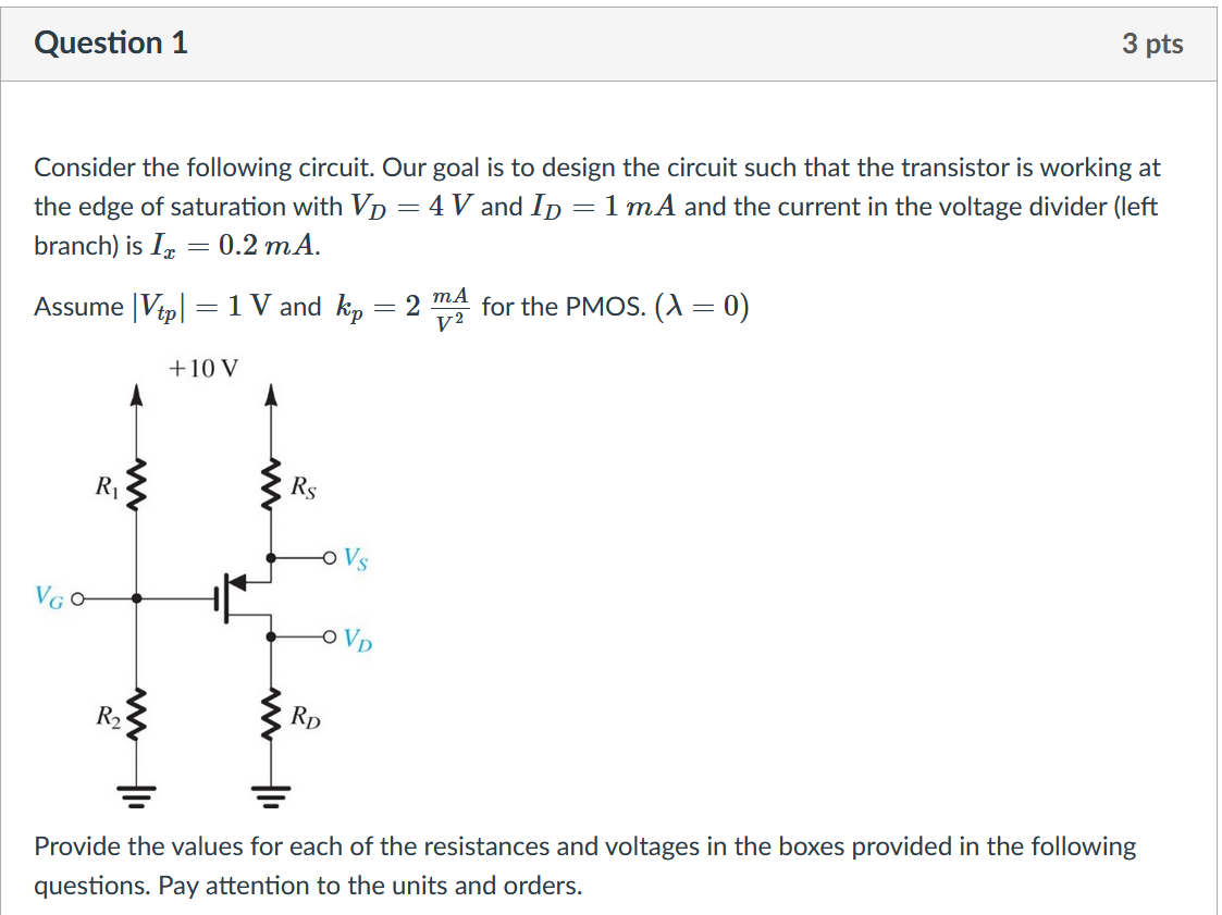 Solved Question 1 3 Pts Consider The Following Circuit. Our | Chegg.com