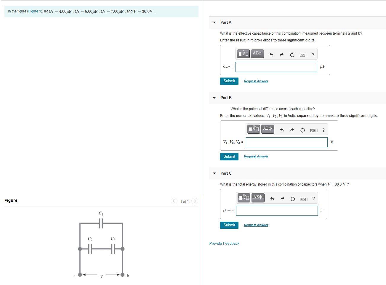 Solved In The Figure Figure 1 Let C 4 00 F C2 6 0 Chegg Com