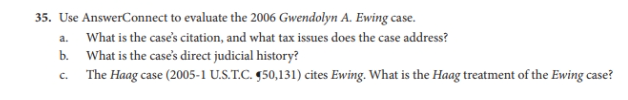 Solved 35. Use AnswerConnect to evaluate the 2006 Gwendolyn | Chegg.com