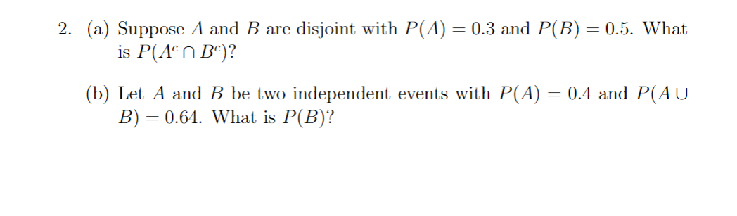 Solved 2. (a) Suppose \\( A \\) And \\( B \\) Are Disjoint | Chegg.com