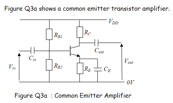 Solved Figure Q3 Shows A Common Emitter Transistor 