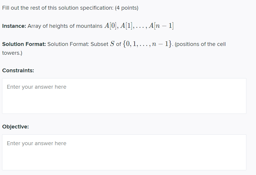 Solved A linear mountain range has n peaks. There is one | Chegg.com