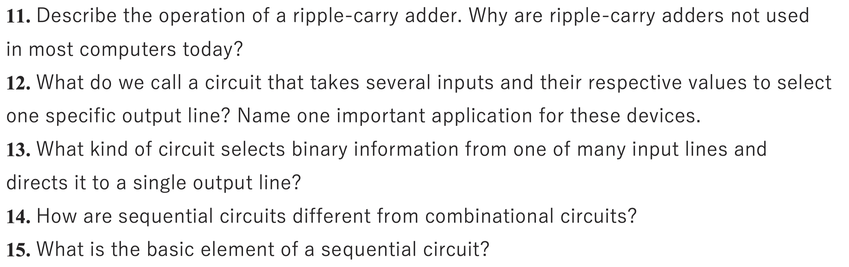 Solved 11. Describe the operation of a ripple-carry adder. | Chegg.com