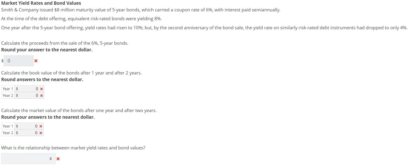 Solved Market Yield Rates And Bond Values Smith & Company | Chegg.com