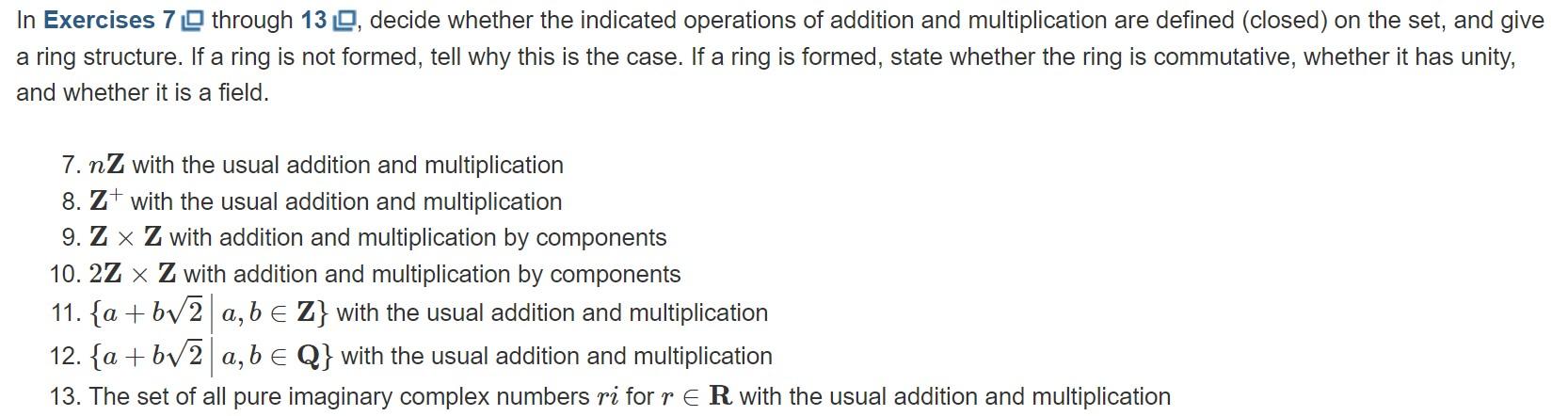 Solved In Exercises 7 ㅁ Through 13 口, Decide Whether The | Chegg.com