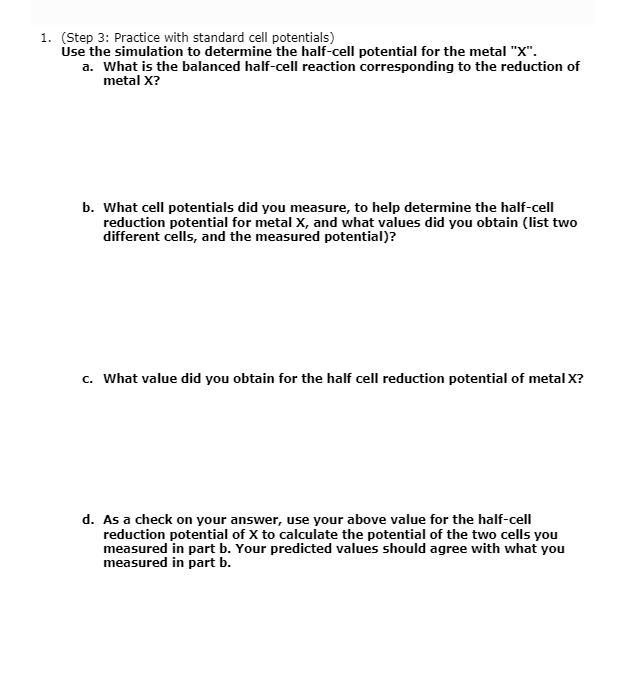 Solved Electrochemistry Virtual Lab Tutorial Questions and