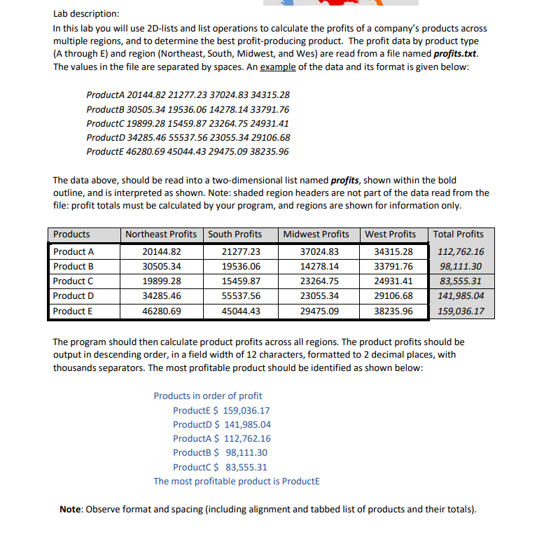 Solved Lab description: In this lab you will use 2D-lists | Chegg.com