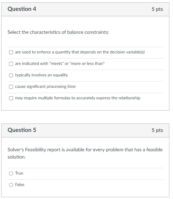 Solved Question 4 5 pts Select the characteristics of | Chegg.com
