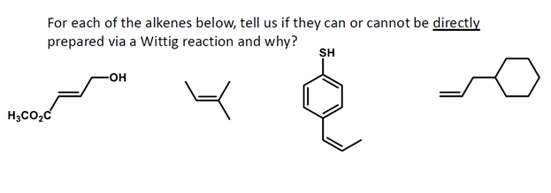 Solved For Each Of The Alkenes Below Tell Us If They Can Chegg Com