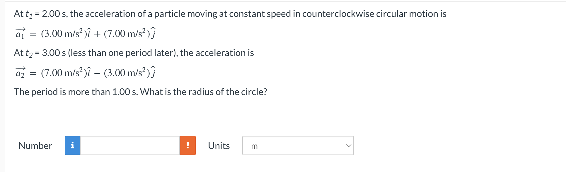 Solved At T1=2.00 S, The Acceleration Of A Particle Moving 