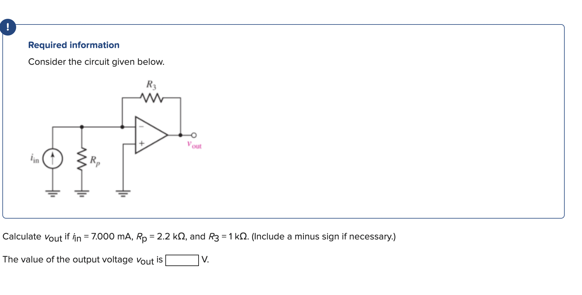 Solved Required information Consider the circuit given | Chegg.com
