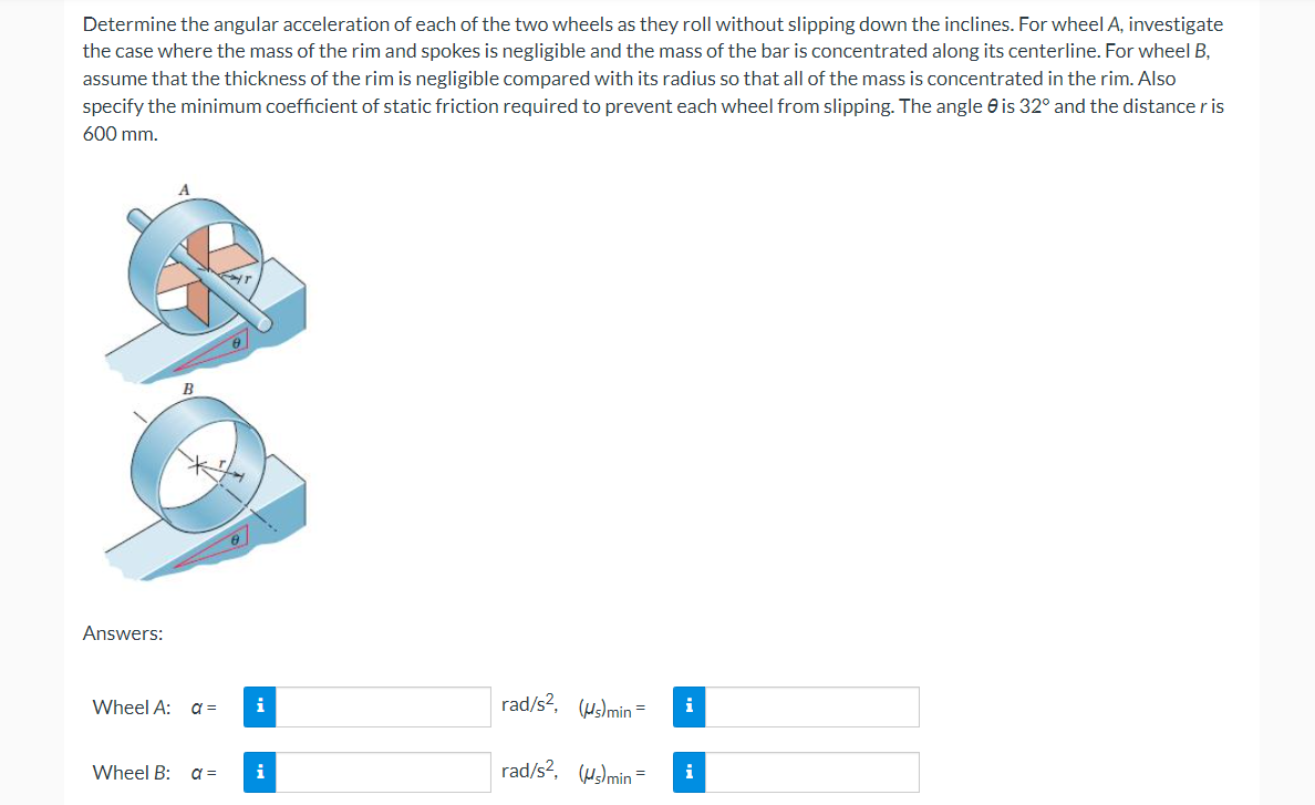 Solved Determine the angular acceleration of each of the two | Chegg.com
