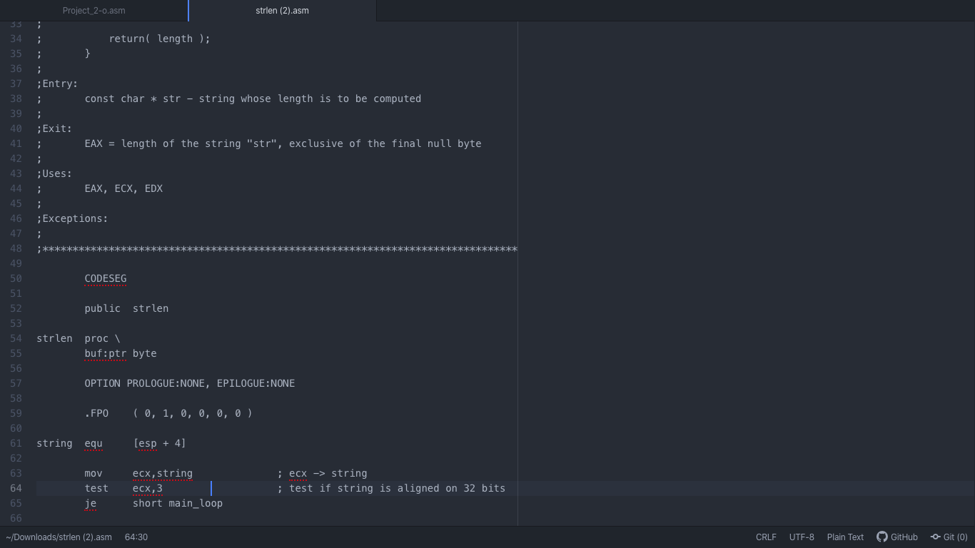 p file strlen.asm contains the Microsoft Visual | Chegg.com