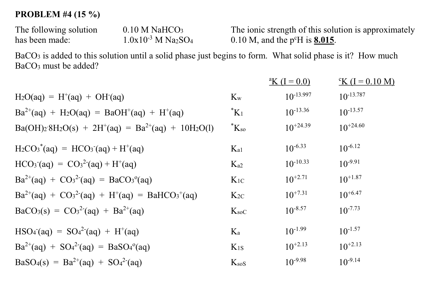 Solved PR The following solution quad0.10MNaHCO_(3)quad The | Chegg.com