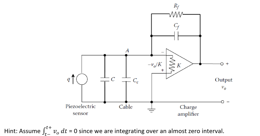 A piezoelectric accelerometer is connected to a | Chegg.com