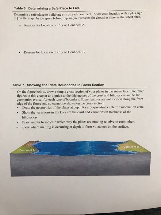 Solved Table 4 Plate Boundaries Of An Unknown Ocean And