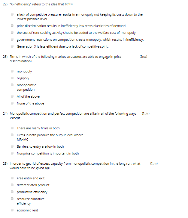 Solved 22) "X-Inefficiency" Refers To The Idea That (2Pts) A | Chegg.com Solved 22) "X-Inefficiency" Refers To The Idea That (2Pts) A | Chegg.com