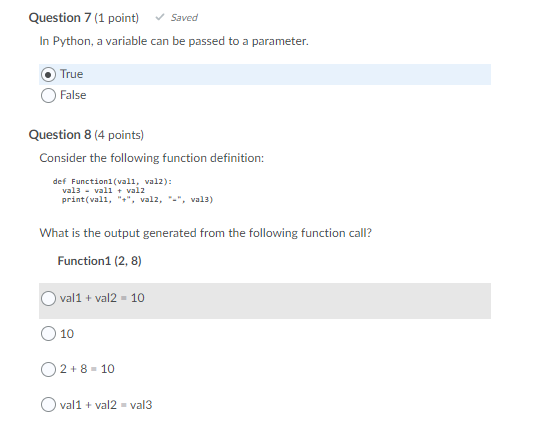 Solved Saved Question 7 (1 point) In Python, a variable can | Chegg.com