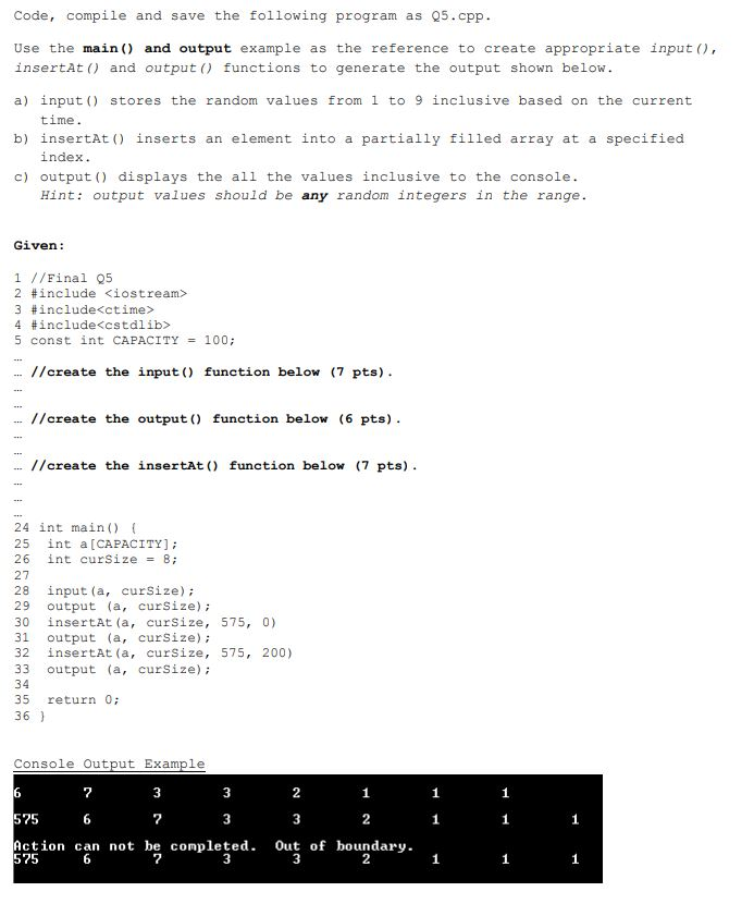Solved Code, compile and save the following program as | Chegg.com