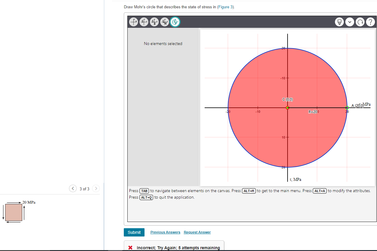 Solved Draw Mohr's circle that describes the state of stress