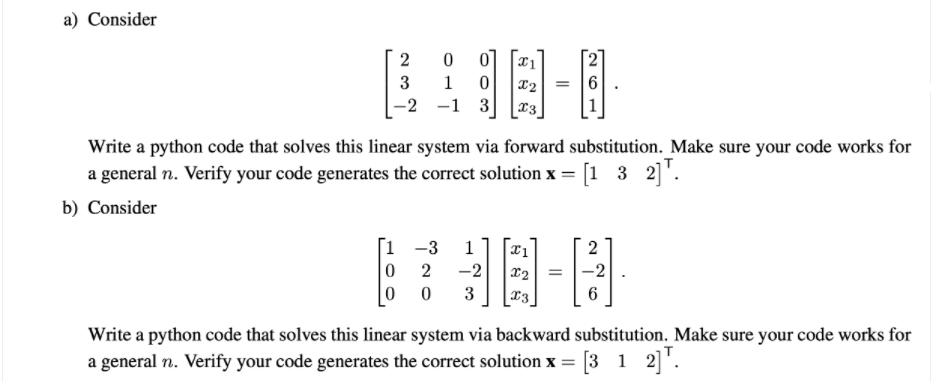 Solved a) Consider 2 0 07 3 1 0 -2 -1 3 21 22 23 6 Write a | Chegg.com