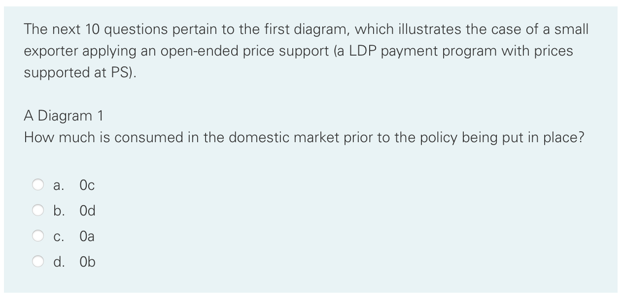 Solved Small Exporter With Deficiency PaymentsThe next 10