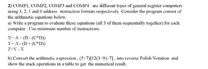 Solved 2) COMPI, COMP2, COMP3 and COMP4 are different types | Chegg.com