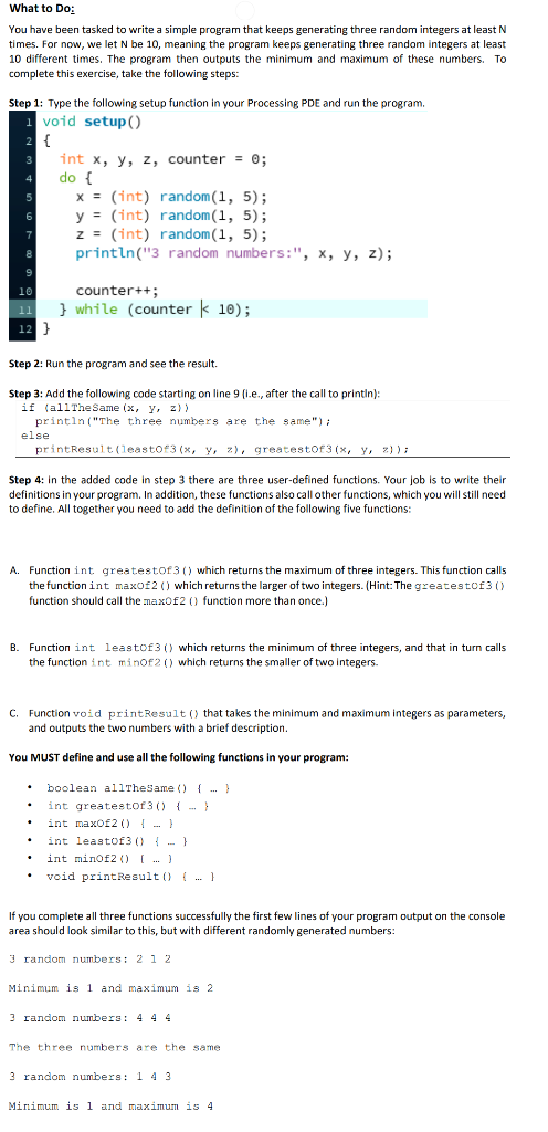 Solved What to Do You have been tasked to write a simple | Chegg.com