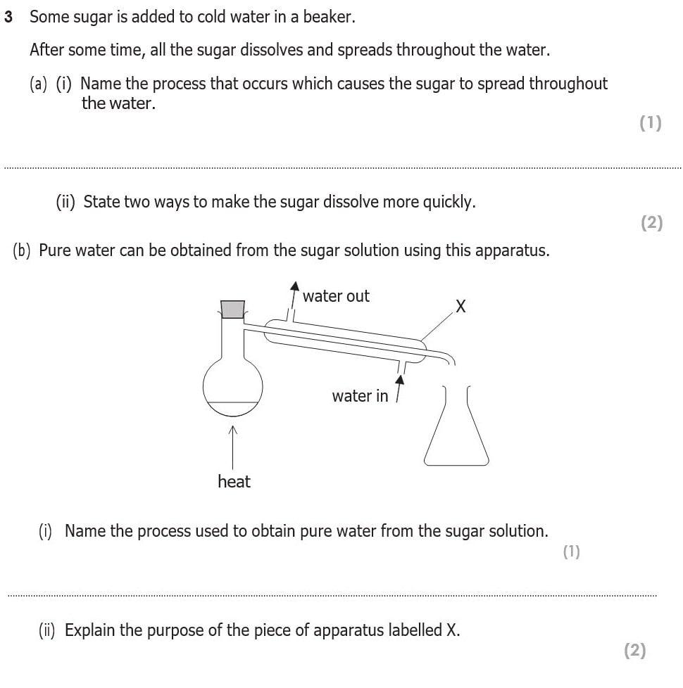 Solved 3 Some sugar is added to cold water in a beaker. | Chegg.com