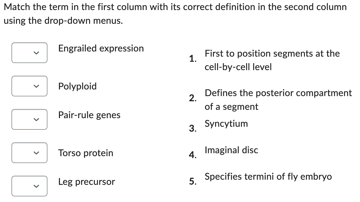 Solved Match the term in the first column with its correct | Chegg.com