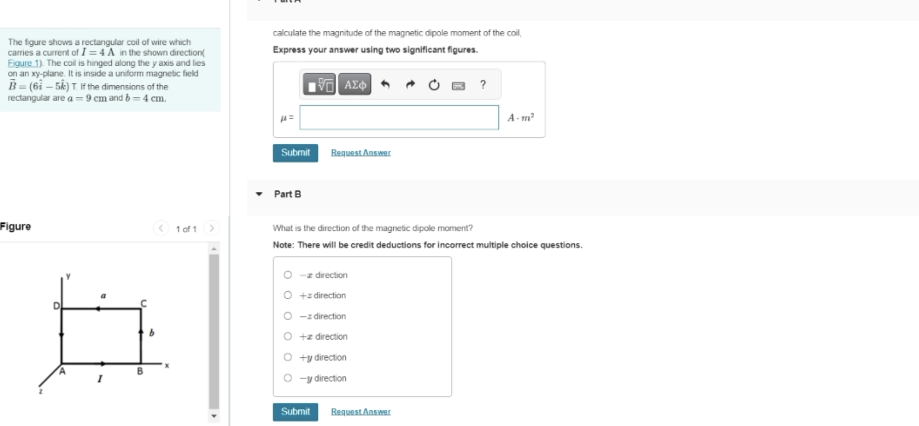 Solved The figure shows a rectangular coil of wire which