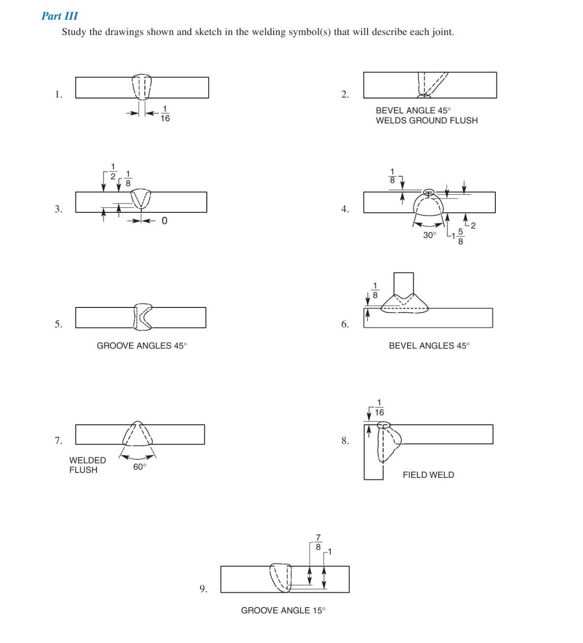 Solved Part III Study the drawings shown and sketch in the | Chegg.com