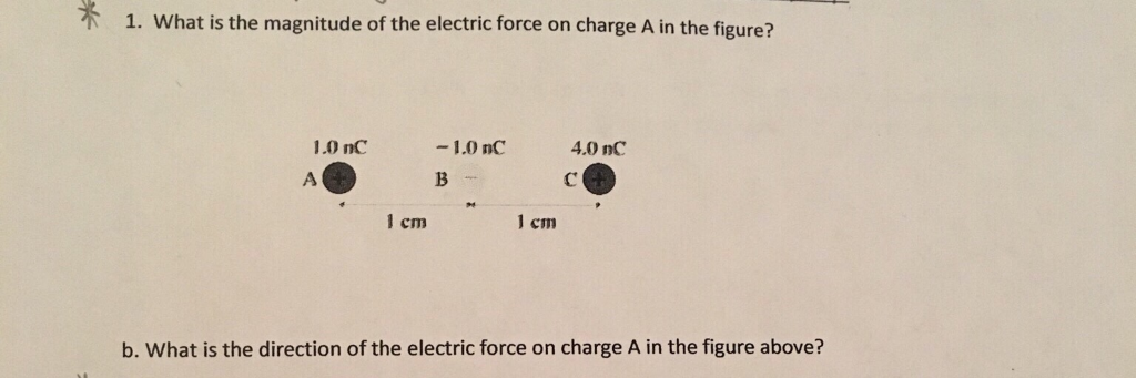 Solved 1. What is the magnitude of the electric force on | Chegg.com