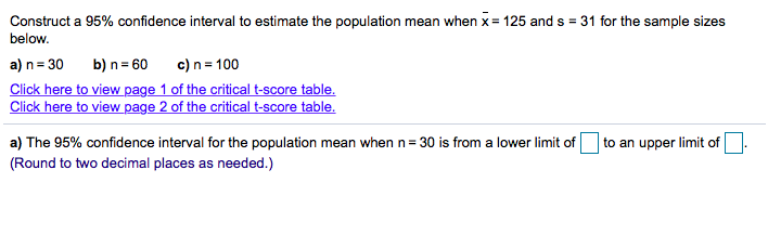 Solved Construct a 95% confidence interval to estimate the | Chegg.com