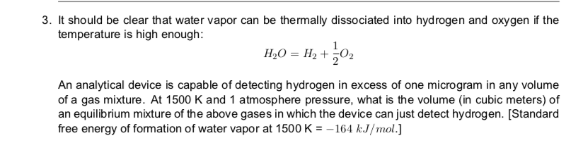 Solved 3. It should be clear that water vapor can be | Chegg.com