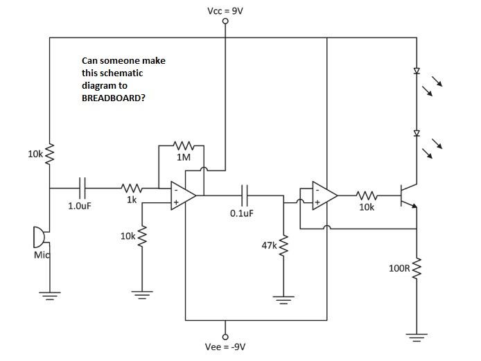 Solved Vcc = 9V Can someone make this schematic diagram to