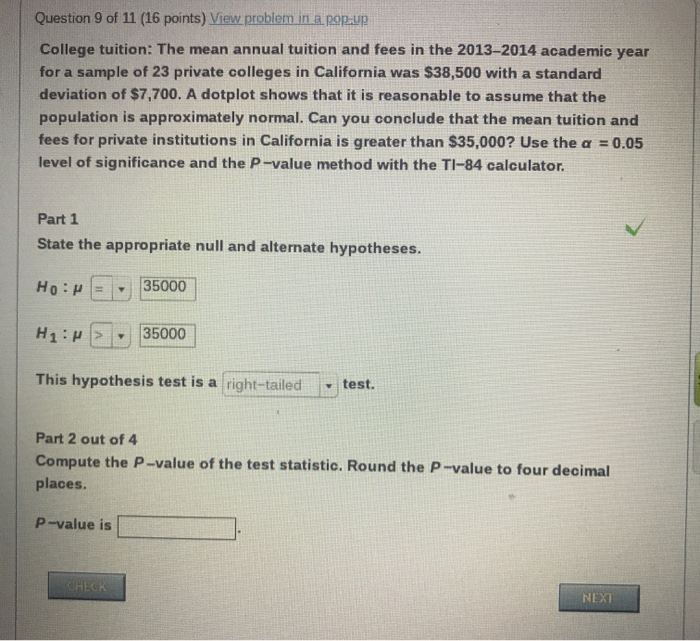 Solved Question 9 of 11 (16 points) View problem in a.pop-up | Chegg.com