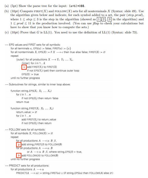 4 25pt Consider The Following Grammar G Nonter Chegg Com