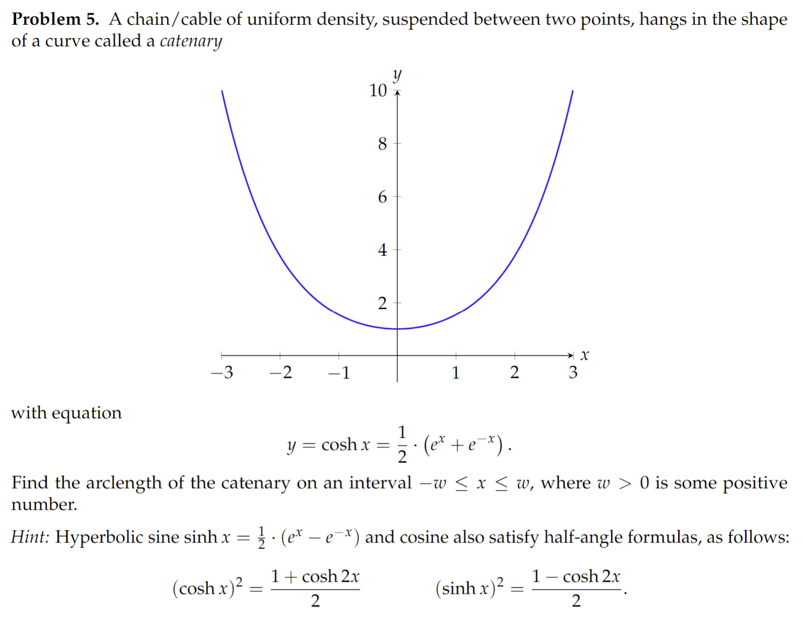 Solved Problem 5. ﻿A chain/cable of uniform density, | Chegg.com