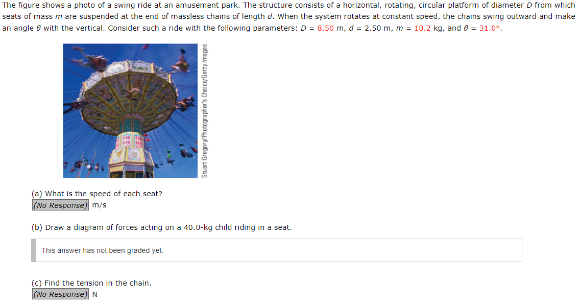 Solved The figure shows a photo of a swing ride at an