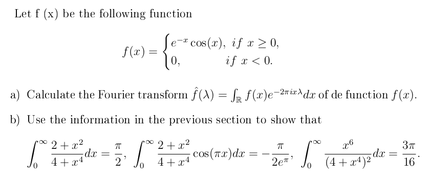 Solved Let f (x) be the following function ſet 20 -* cos(x), | Chegg.com