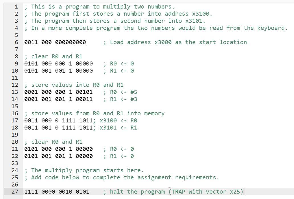 Solved 2. The LC-3 does not have a multiply instruction. You | Chegg.com