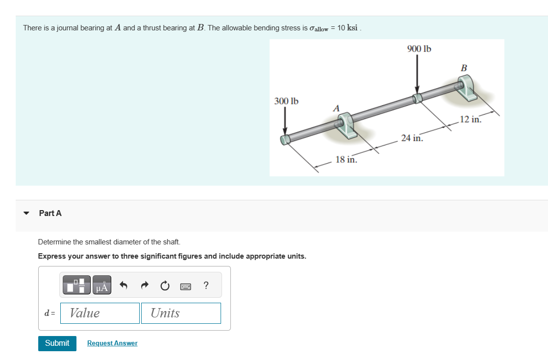 Solved There is a journal bearing at A and a thrust bearing
