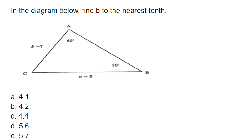 Solved In The Diagram Below, Find B To The Nearest Tenth. | Chegg.com