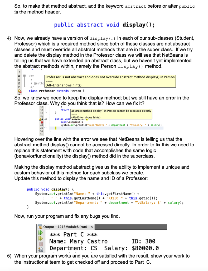 Solved ITSC 1213 - Abstraction and Interfaces Introduction | Chegg.com